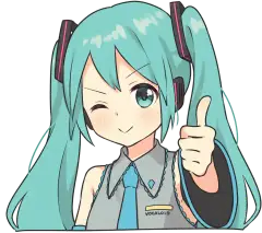 Hatsune Miku winking and giving a thumbs up